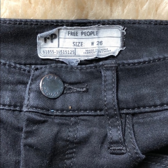 Free People Cyndi High Rise Skinny Jeans Black - Picture 6 of 7